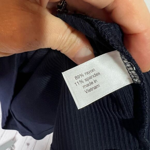 Lane Bryant Navy Blue Ribbed High Neck Tank Dress - Picture 5 of 8